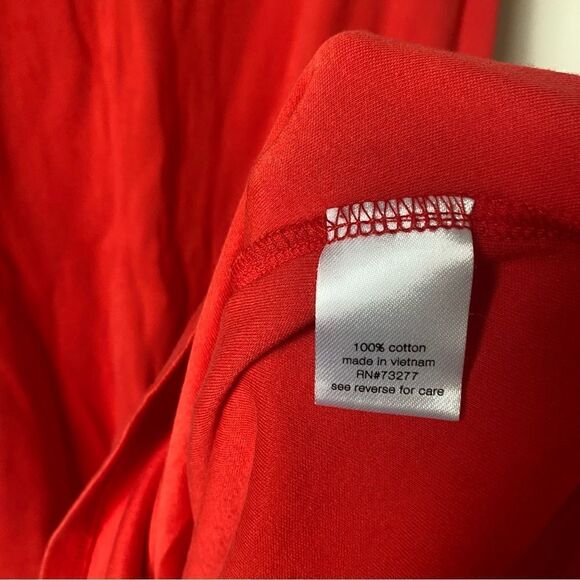 Elizabeth and James poppy red sleeveless casual t shirt midi dress large - Picture 6 of 6
